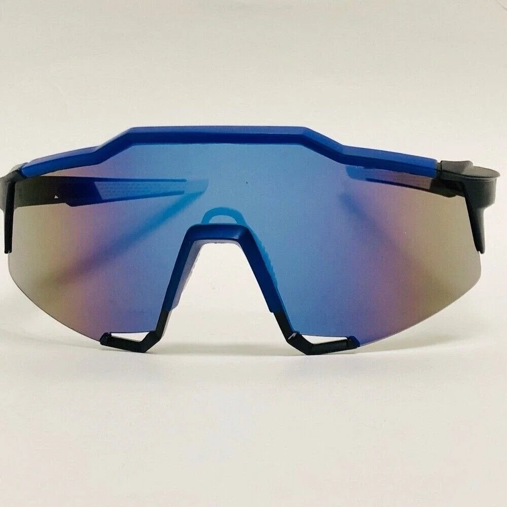 Sport Sunglasses Men‎ Cycling Glasses Windproof UV Protection Blue Wrap Around